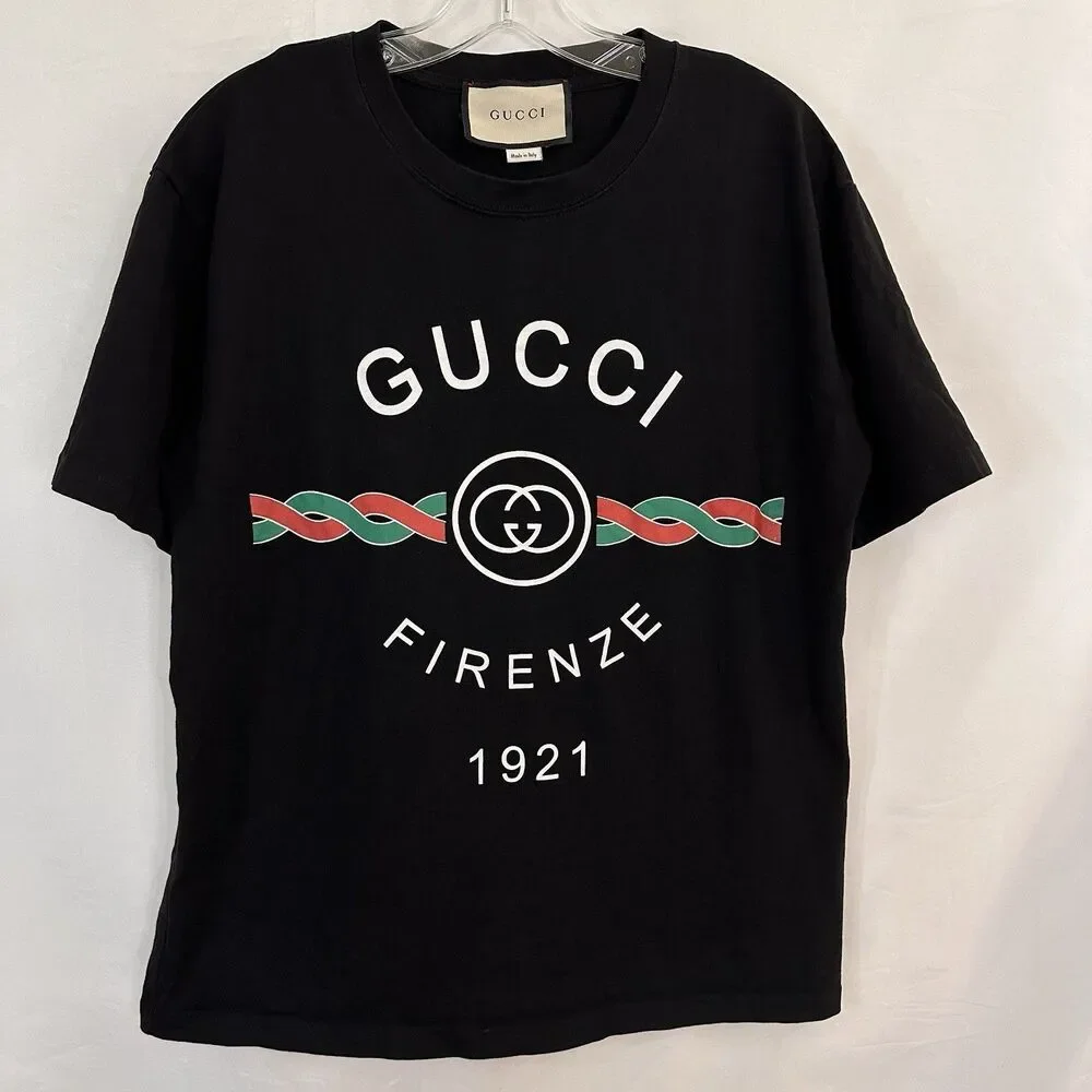 Gucci Cotton Jersey 'Gucci Firenze 1921' T-shirt 615061-XJBY Men's Size M